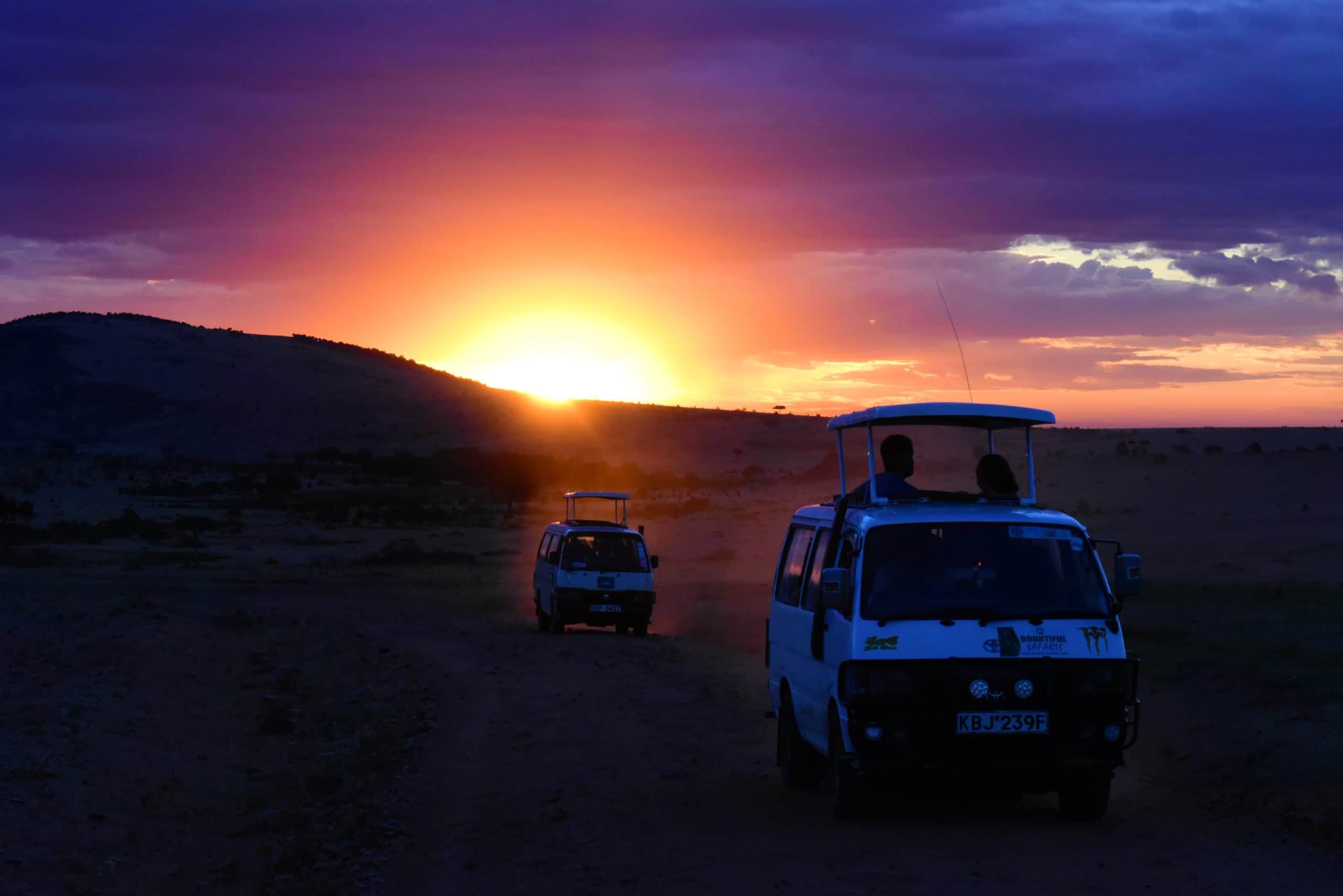 Watching a sunset in Tanzania