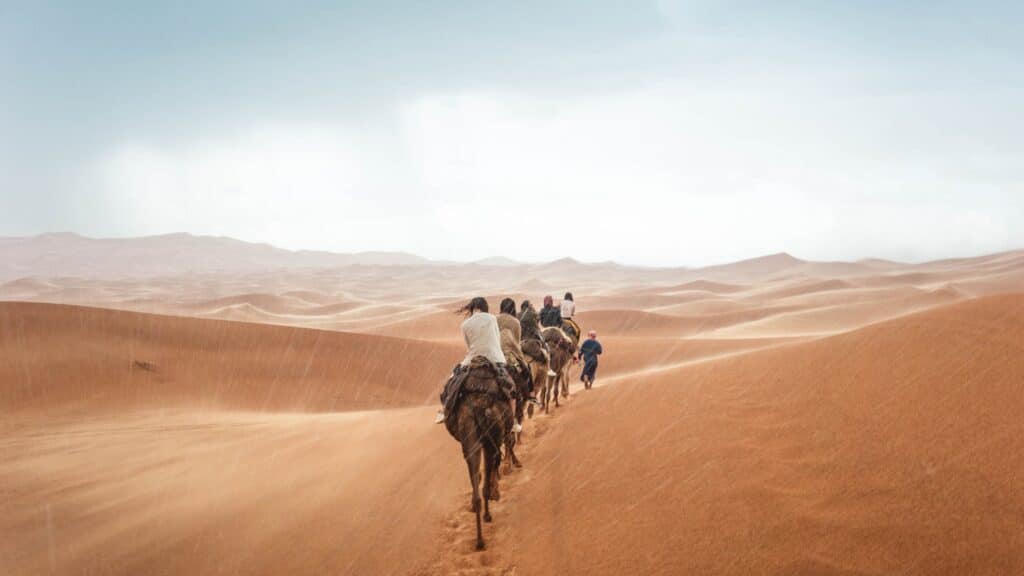 Travelers in the desert - baboo travel