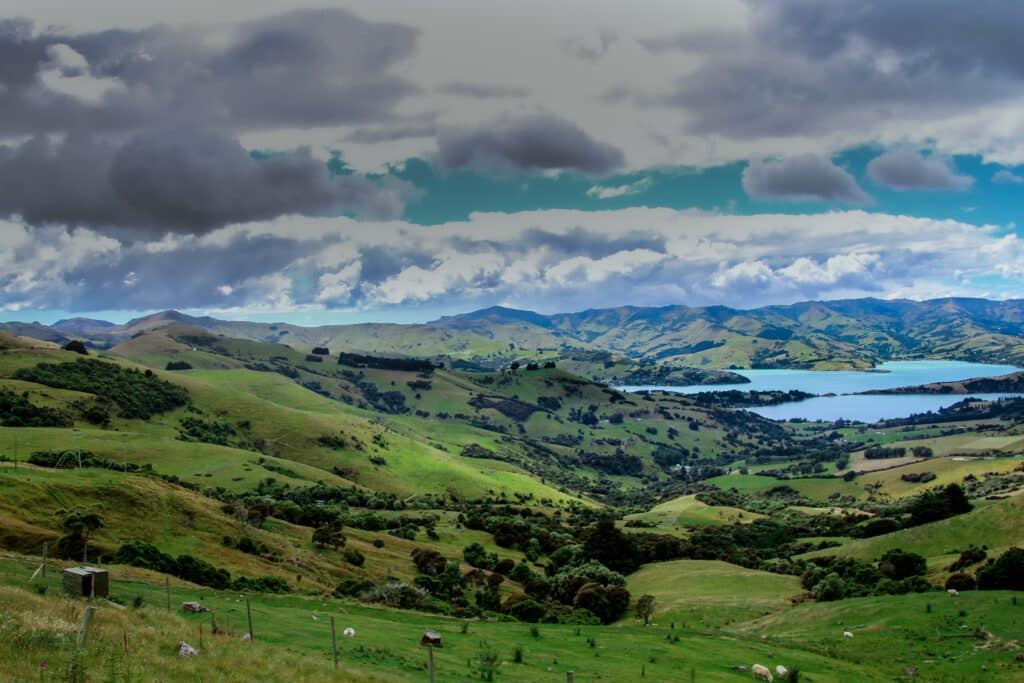 mountains and clouds of akaroa