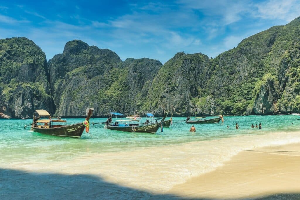 boats in Phi Phi Islands, Krabi, Thailand