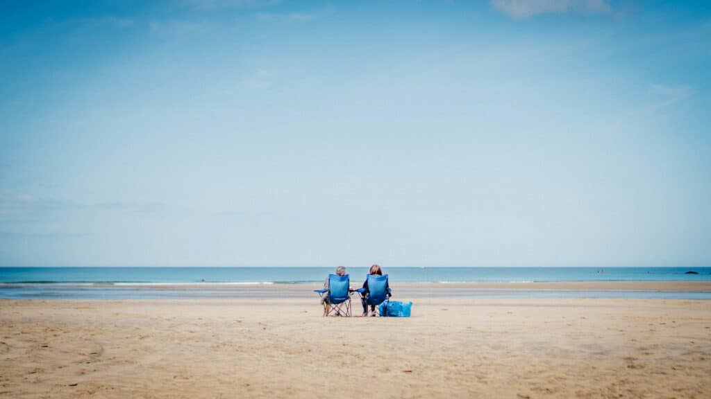 couple in Gwithian Beach, Hayle, UK