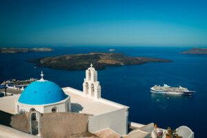 santorini roofs