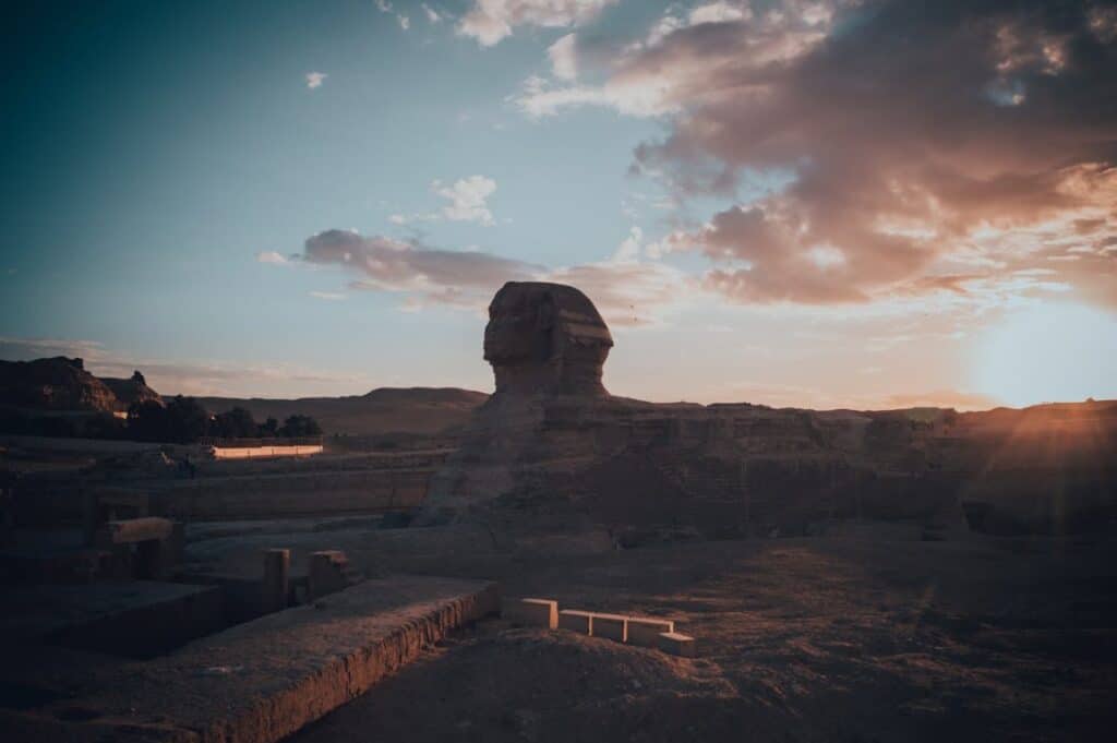 sphinx at dusk