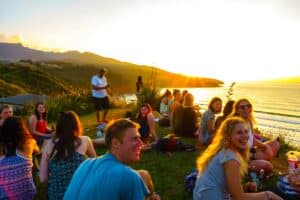 tourist group in new zealand