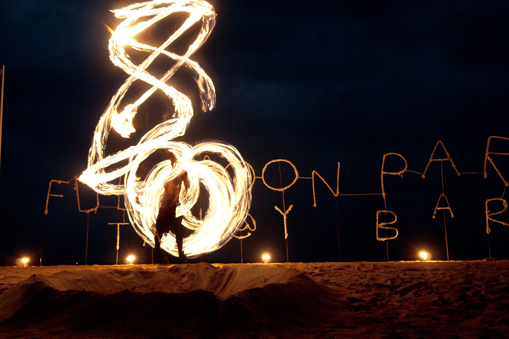 thailand full moon party fire dancer