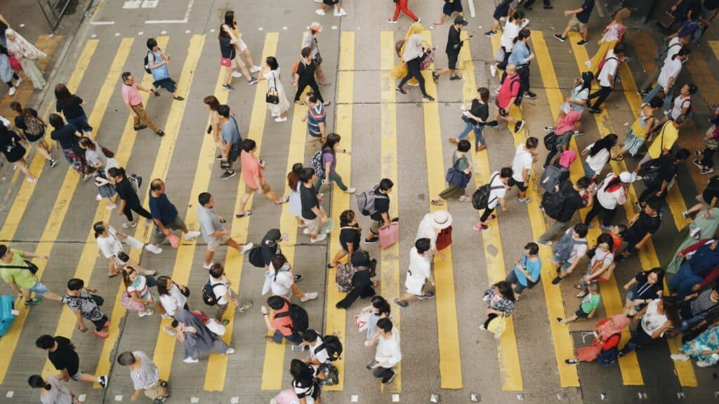 crosswalk in hong kong