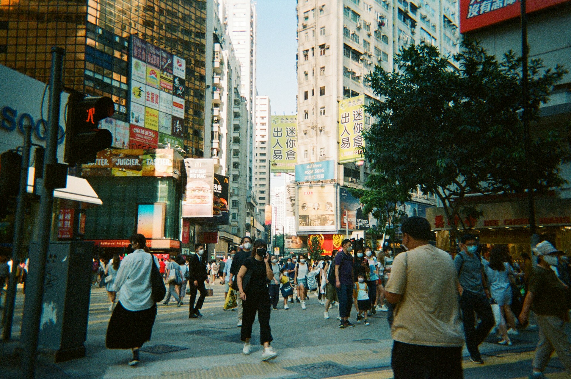 tourists in causeway bay, hong kong