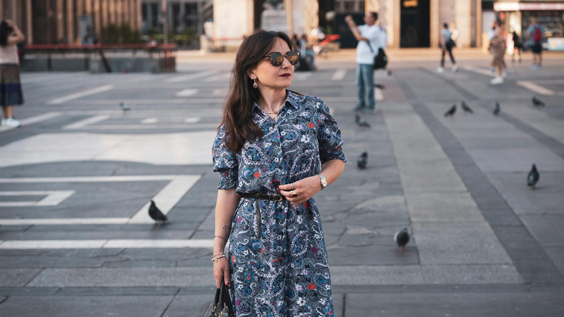 female tourist in milan