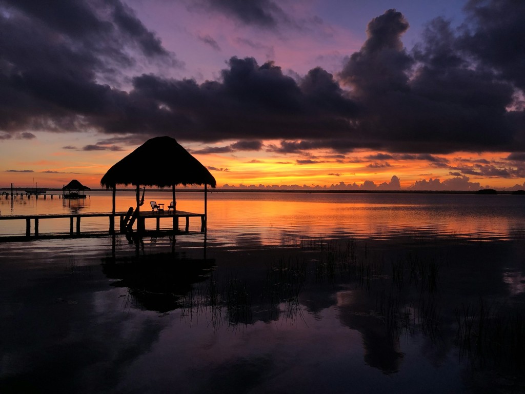 sunset in bacalar