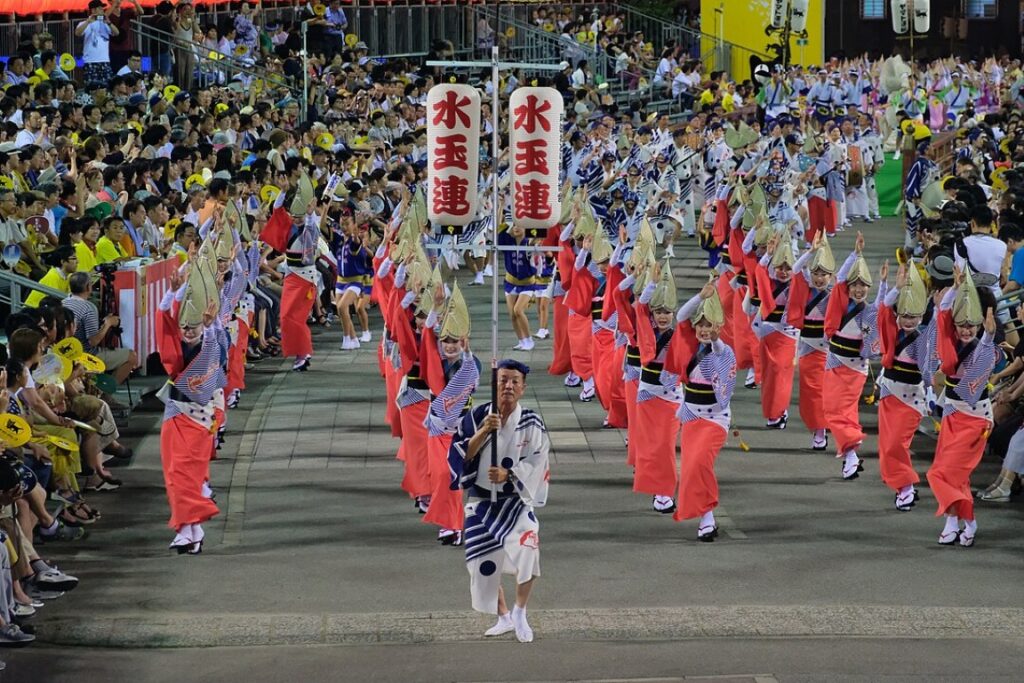 Awa Odori​ parade in the streets of japan