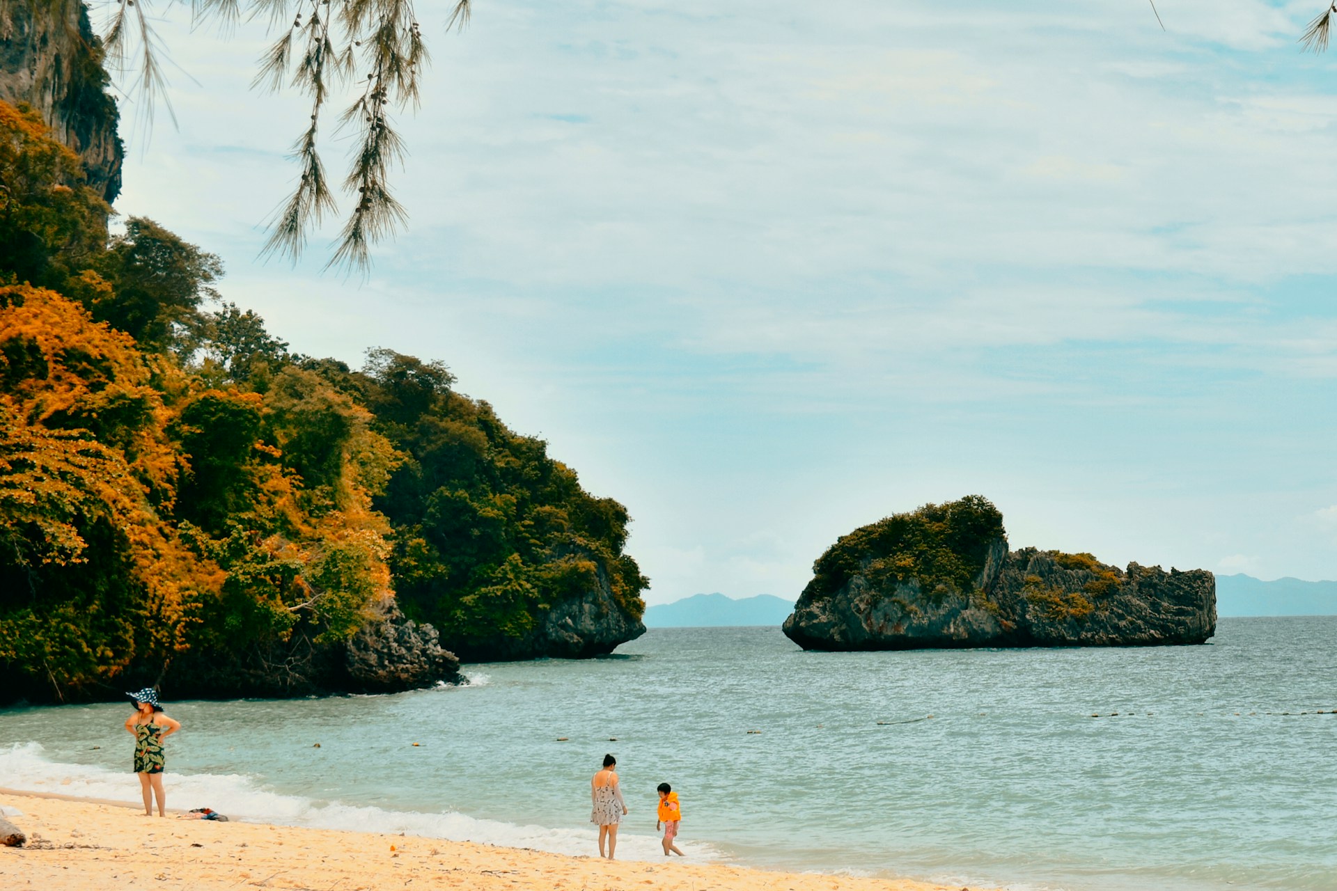 tourists on krabi beach