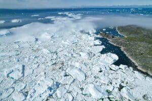 jakobshavn glacier at disko bay greenland